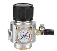 OEBUAFI Mini Regulador de Gas CO2, Manómetro de Presión de 0 a 90 PSI con | Construcción de Aluminio y Plástico, Rosca T21x4 para Botella Sodastream, Manguera de 3.3 Pies con Desconexión Ball Lock,