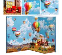 OEBUAFI Modelo de Serie de Libros de Casa en Miniatura de Madera para Bricolaje, Regalo Significativo para Amigos, Decoración del Hogar, 10,8x6,5x15 Cm, Promueve la Interacción Entre e Hijos (Globo