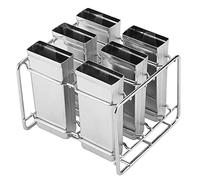 OEBUAFI Molde para Helado de Acero Inoxidable, Kit para Hacer Helados Caseros de 6 Paletas con 50 Varillas, 20 Bolsas con Cepillo y Sello, Borde Liso y Soldadura sin Costuras (placa plana)