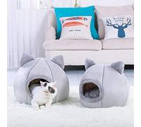 OEBUAFI Nido Cálido Semicerrado para Mascotas Pequeñas y Medianas de hasta 16,5 libras. Perrera de Felpa Suave y Transpirable con Tela Resistente Al Desgaste a las Mordeduras para un (Como se muestra)