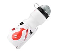 OEBUAFI OEBUAFI Juego de Botellas de Agua para Ciclismo con Soporte para Bicicleta, Botella de Gran Capacidad de 650 Ml para Ciclistas de Montaña, Color Rojo (White) (White)