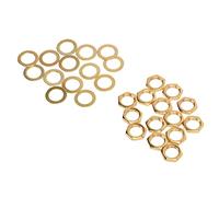 OEBUAFI OEBUAFI Kit de Arandelas de Tuerca M9 para bajo de Guitarra Eléctrica, Sujetadores de Conector de Zócalo Duraderos para Conexión Jack, Material Metálico, 14 Tuercas, 14 Arandelas,