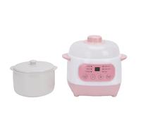 OEBUAFI Olla Eléctrica de Cerámica para Sopa y Gachas, 1 Litro, Ideal para Preparar Comidas Rápidas y Seguras para Hogares Pequeños (Enchufe de la UE 220V)
