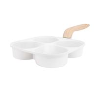 OEBUAFI Olla para Huevos de 4 Tazas con Superficie Antiadherente, Sartén para Huevos Fritos de Aleación de Aluminio para Desayuno, Ideal para Cocinas Pequeñas