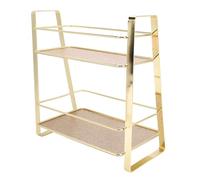 OEBUAFI Organizador de Baño de 2 Niveles, Elegante Estante de Encimera de Metal para Cosméticos y Perfumes, Ahorro de Espacio de Acero Inoxidable