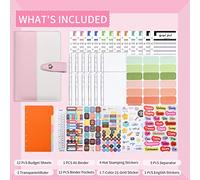 OEBUAFI Organizador de Presupuesto de Cuero PU A6 con Hebilla Planificador Financiero para Presupuestar Juego de Organizador de Carpetas para Ahorrar Dinero Adecuado para Viajes en Casa Oficina