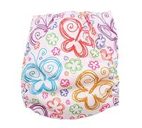 OEBUAFI Pañal de Natación para Recién Nacido, Reutilizable, Ajustable y Transpirable, con Inserto de Microfibra, Pañal Lavable con Diseño a Presión en la Cadera para Piscina, Playa, Talla única