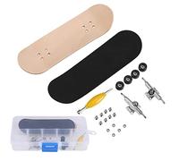 OEBUAFI Patinetas para Dedos, Diapasones de Construcción de Aleación de Madera de Arce con Almohadilla Antideslizante de PU Gruesa y Ruedas con Cojinete Completamente Cerrado para (Black)