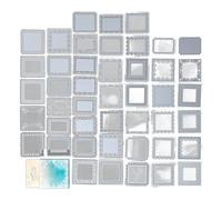 OEBUAFI Pegatinas Decorativas de Encaje con Marco Transparente, Material PET Impermeable, 45 Hojas para Decoración de álbumes de Recortes y Cuadernos (Forma cuadrada)