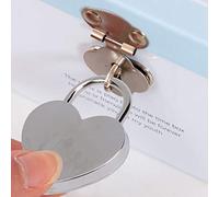 OEBUAFI Pestillo de Candado con Cerradura de Corazón, Metal Vintage de 45x59mm con Llave para Joyero, Diario, Colección de Equipaje Pequeño, Regalo para Amigos y Niños (Laksa)