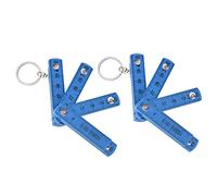 OEBUAFI Regla Plegable de ABS, Regla Plegable Portátil de 2 Piezas de 50 Cm con Llavero, para Carpintería, Colocación de Azulejos, Proyectos Hechos a Mano, Uso Multipropósito (BLUE)