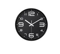 OEBUAFI Reloj de Pared Moderno de 12 Pulgadas, Pantalla Transparente Que No Hace Tictac, Ideal para la Decoración del Hogar de la Sala de Estar y el Dormitorio (Marco Negro sobre Fondo Negro
