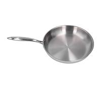 OEBUAFI Sartén de Acero Inoxidable de 3 Capas, Sartén Antiadherente para Huevos Revueltos, Ergonómica de Acero Inoxidable para Cocina Casera, Plateada (30 centimetros)