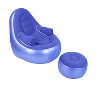 OEBUAFI Sillón Hinchable, Asiento Inflable con PVC Flocado y Reposapiés, | Material Grueso, Sellado Hermético y Ligero para Usar en Parque, o Interior