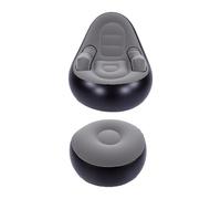 OEBUAFI Sillón Hinchable, Asiento Inflable con PVC Flocado y Reposapiés, | Material Grueso, Sellado Hermético y Ligero para Usar en Parque, o Interior