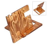 OEBUAFI Soporte para Teléfono, Organizador de Almacenamiento de Escritorio Multifuncional con Diseño único para Teléfono Móvil, Reloj, Gafas, Joyería, Color Madera de bambú, 25,5x18,5