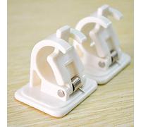 OEBUAFI Soportes para Barra de Cortina Autoadhesivos de Plástico Duradero, Juego de 2 Ganchos de Fácil Instalación para Varillas de 15-22 Mm (como se Muestra)