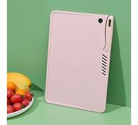 OEBUAFI Tabla de Cortar Frutas de Plástico, Antideslizante, Segura, Ligera, Portátil, Fácil de Limpiar, Diseño de Agujero Colgante para Cortar en la Cocina (PINK)