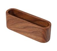 OEBUAFI Tarjetero de Visita, Organizador de Caja de Almacenamiento Hecho a Mano de Madera Maciza con Grano Natural para Organización de Escritorio de Oficina en Casa (marrón nogal negro)