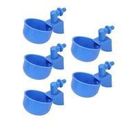 OEBUAFI Tazas Automáticas de Agua para Pollos, Paquete de 5 Bebederos de Plástico PP para Aves de Corral con Rosca Macho G1/8 para Palomas, Pájaros, Granja, Tazón de Agua de 4,94 Oz