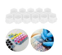 OEBUAFI Tazas de Pigmento para Tatuajes, 200 Unidades, Apilables, con Forma de Panal, Ahorran Espacio para Tiendas de Tatuajes y Artistas, Plástico (WHITE)