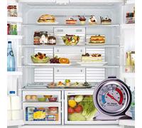 OEBUAFI Termómetro de Refrigerador de Acero Inoxidable con Esfera Grande y Gancho para Frigorífico y Congelador, Mecánico, No Necesita Batería, Pantalla de Doble Escala Celsius Fahrenheit (Colores