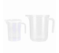 OEBUAFI Vaso Medidor de Plástico, Vaso Medidor de Cocina Transparente de 500 Ml y 1000 Ml con Tapa y Mango en ángulo para Ingredientes Líquidos Secos (500ML)