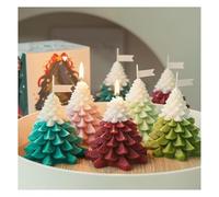 OEBUAFI Vela con Forma de árbol de Navidad, Diseño Multifuncional sin Llama, Añade Encanto Navideño a la Decoración de la Sala de Estar y el Dormitorio, 120 G (WHITE)