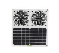 OEBUAFI Ventilador de Escape Doble con Energía Solar de 12 Pulgadas, Ventilador con Panel Solar de 100 W con Mallas Protectoras de Metal Duales, IP67 a Prueba de Agua para Gallinero,