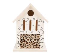 OEBUAFI Wooden Bee Hotel Aumenta la Producción del Jardín Atrayendo Suaves Abejas Solitarias Hogar de Abejas de Madera Maciza Sostenible para una Fácil Instalación 10.2oz