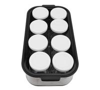 OEBUAFI Yogurtera Eléctrica con Temperatura Ajustable, Máquina para Hacer | Cuerpo de Acero Inoxidable, 1,4 L con 8 Tarros de Vidrio para mermelada.