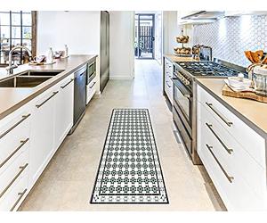 Oedim Alfombra Arabe Verde y Gris Habitaciones, Moqueta PVC, Suelo vinílico, Decoración del Hogar, Suelo de Protección