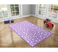Oedim Alfombra Infantil Estrellas Fondo Morado, 200x95cm, Moqueta PVC, Suelo vinílico, Suelo de Protección, Decoración del Hogar, Decoración para Habitaciones