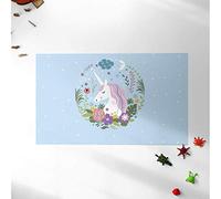 Oedim Alfombra Infantil Unicornio Fondo Azul para Habitaciones PVC | 95 x 200 cm | Moqueta PVC | Suelo vinílico | Decoración del Hogar | Suelo Sintasol | Suelo de Protección Infantil |