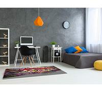 Oedim Alfombras Juveniles Pared con Grafiti y Monopatín PVC | 95 cm x 165 cm | Moqueta PVC | Suelo vinilico | Decoración del Hogar