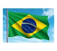 OEDIM Bandera de Brasil 150x85cm Reforzada y con Pespuntes Bandera con 2 Ojales Metálicos y Resistente al Agua, Azul Y Blanco, LEG06482001