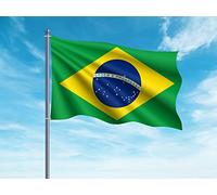 Oedim Bandera de Brasil 85x1,50cm | Reforzada y con Pespuntes | Bandera con 2 Ojales Metálicos y Resistente al Agua