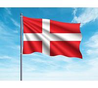 Oedim Bandera de Dinamarca 85x1,50cm | Reforzada y con Pespuntes | Bandera con 2 Ojales Metálicos y Resistente al Agua