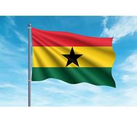 OEDIM Bandera de Ghana | 150x85cm | Reforzada y con Pespuntes | Bandera con 2 Ojales Metálicos y Resistente al Agua