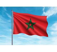 OEDIM Bandera de Marruecos 150x85 cm Reforzada y con Pespuntes Bandera con 2 Ojales Metálicos y Resistente al Agua, Rojo Verde, LEG06500001