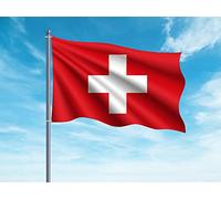 Oedim Bandera de Suiza 85x1,50cm | Reforzada y con Pespuntes | Bandera con 2 Ojales Metálicos y Resistente al Agua