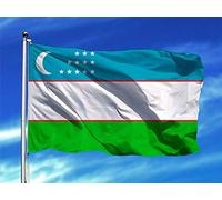 Oedim Bandera de Uzbekistan 85x1,50cm | Reforzada y con Pespuntes | Bandera con 2 Ojales Metálicos y Resistente al Agua