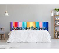 Oedim Cabecero Cama Cartón Ecológico Nido de Abeja Ciudad en Pintura Multicolor Impresión Digital 150x60 cm | Varias Medidas | Cabecero Ligero, Elegante, Resistente y Económico |