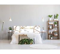 Oedim Cabecero Cama Cartón Ecólogico Nido de Abeja Mármol Blanco y Dorado 150x60cm | Disponible en Varias Medidas | Cabecero Ligero, Elegante, Resistente y Económico