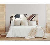 Oedim Cabecero Cama Deportivo PVC Impresión Digital Balón de Futbol sobre Madera Multicolor 115 x 60 cm | Disponible en Varias Medidas | Cabecero Ligero, Elegante, Resistente y Económico