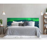 Oedim Cabecero Cama PVC Icebergs bajo la Aurora Boreal | 150x60cm | Cabecero Ligero, Elegante, Resistente y Económico