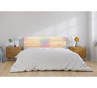 OEDIM Cabecero Cama PVC Imitación Madera Mandala 100x60cm, Colores