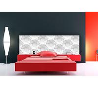 Oedim Cabecero Cama PVC Imitacion Sin Relieve Textura Abstracta Blanca Moderna 150x60cm | Disponible en Varias Medidas | Cabecero Ligero, Elegante, Resistente y Económico