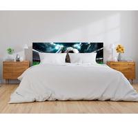 Oedim Cabecero Cama PVC Jugadores de Fútbol Compitiendo en el Estadio, 100x60cm,Cabecero Ligero, Elegante, Resistente y Económico