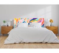 Oedim Cabecero Cama PVC Patrón Trazados Pinceladas Acuarela, 150x60cm,Cabecero Ligero, Elegante, Resistente y Económico